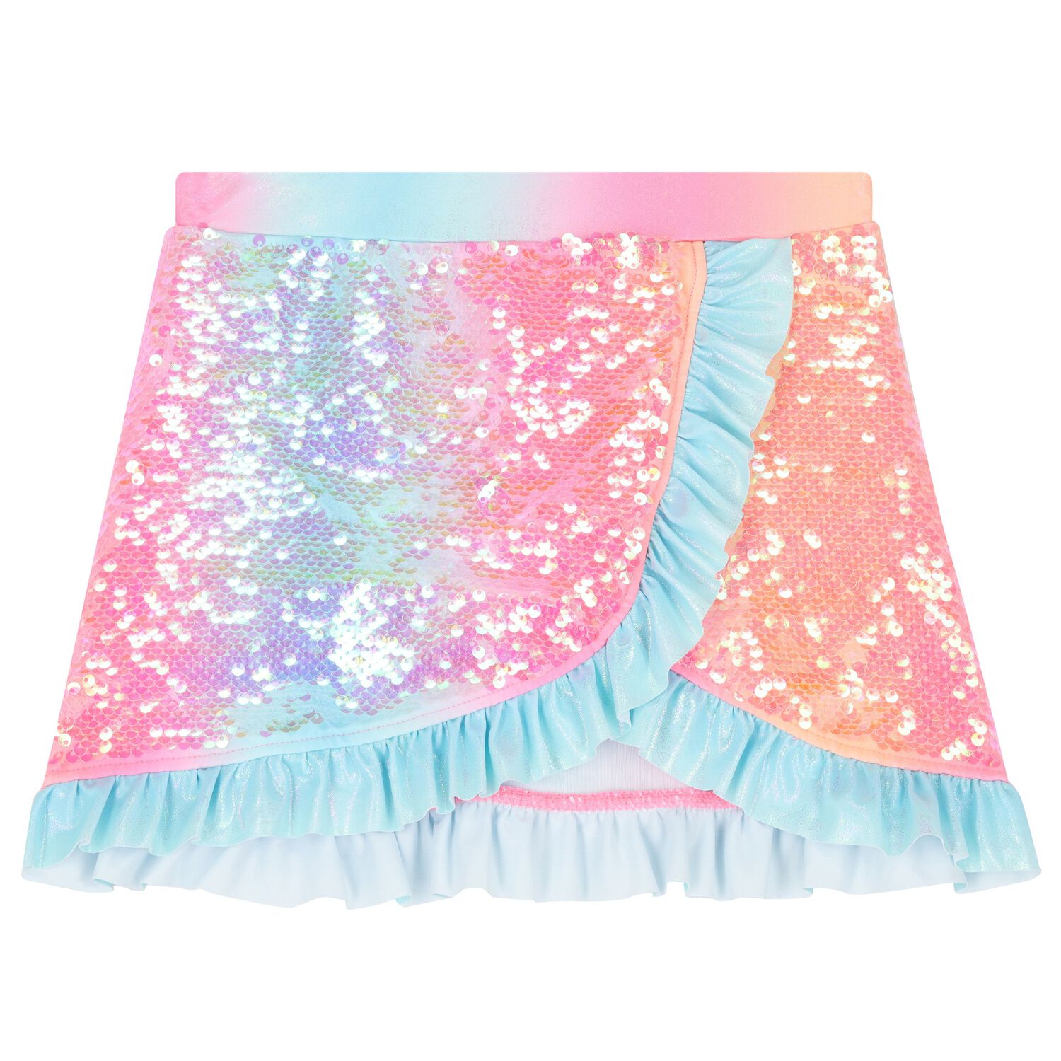 تنورة بنات مزين بالترتر باللون الوردي , 1, hi-res