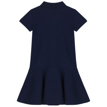 Girls Navy Logo Polo Dress