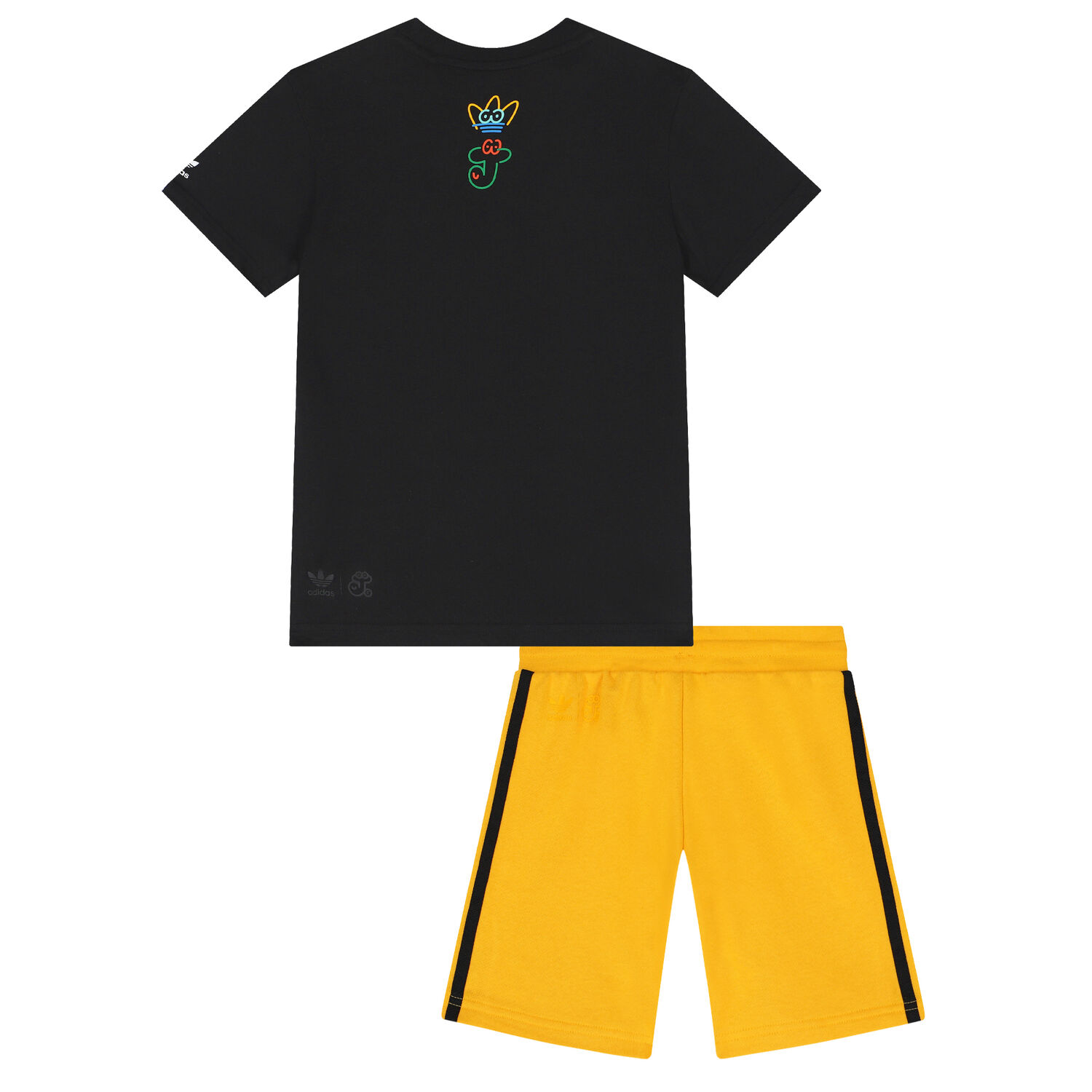 Black & Yellow Logo Shorts Set, 1, hi-res