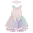 Girls Rainbow Tulle Dress Set, 1, hi-res