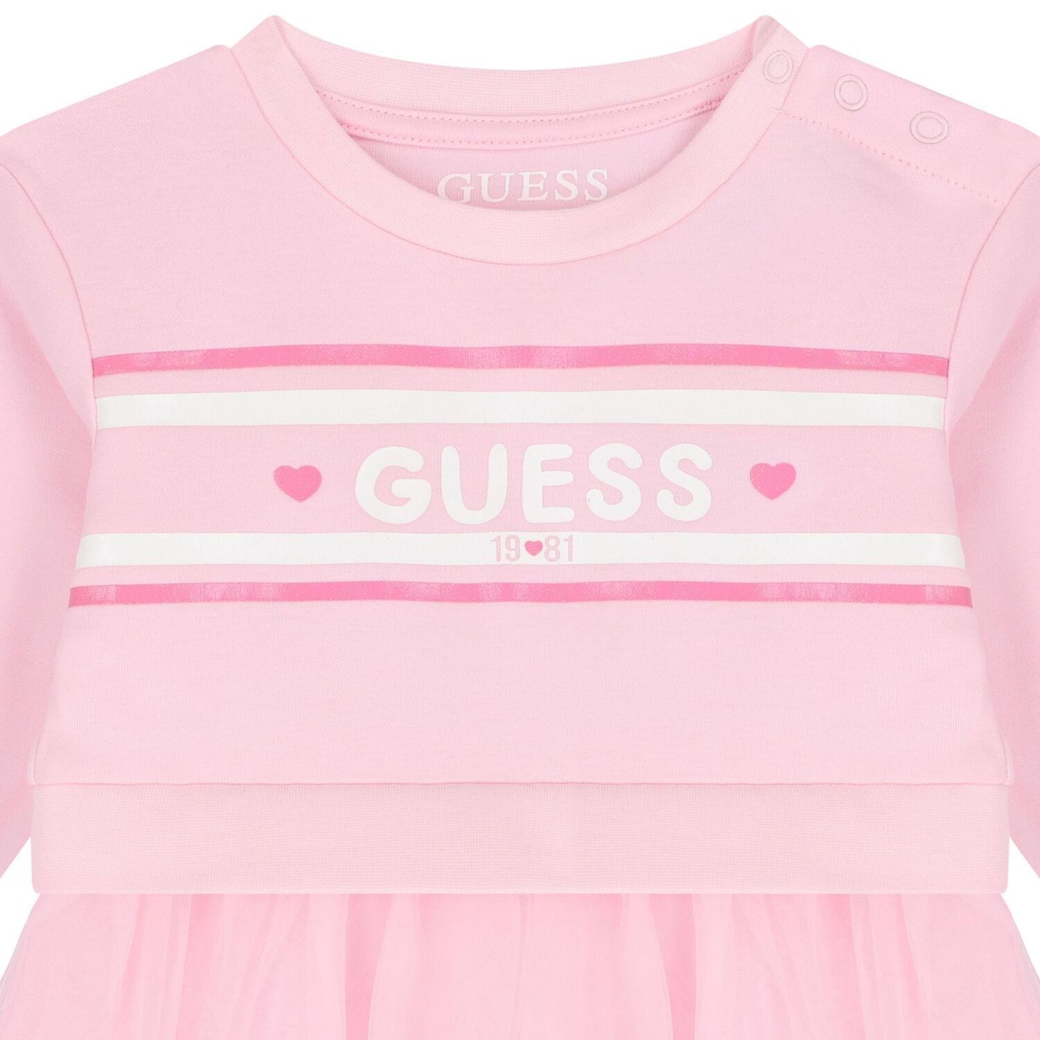 Baby Girls Pink Logo Tulle Dress Set, 1, hi-res