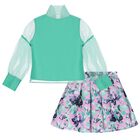 Girls Green & Purple Bow Skirt Set, 1, hi-res