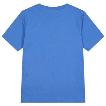 تيشيرت للأولاد بالشعار باللون الأزرق