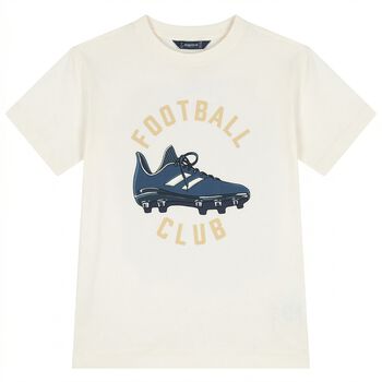 Boys Ivory Football T-Shirt