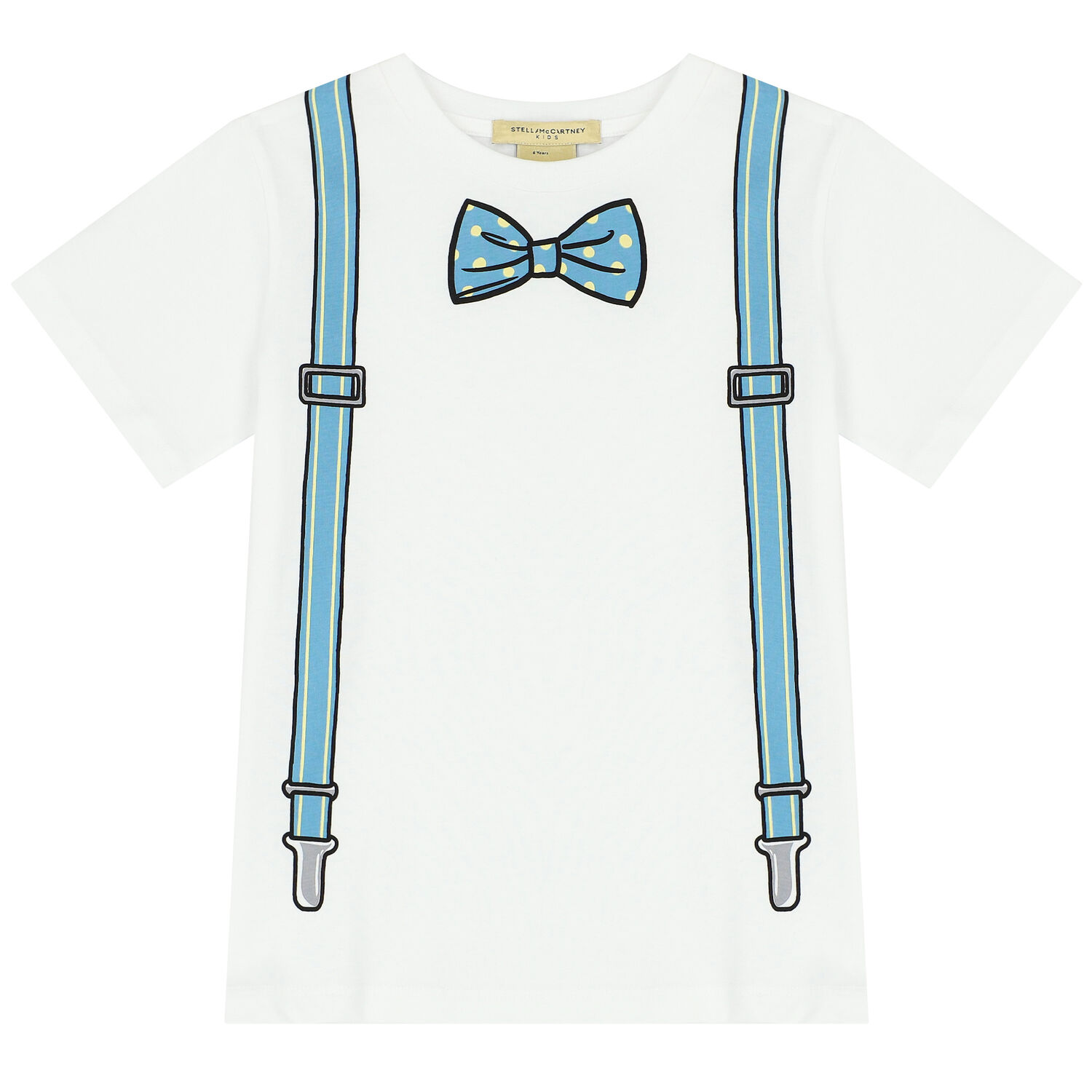 Boys White Bow Tie T-Shirt, 1, hi-res