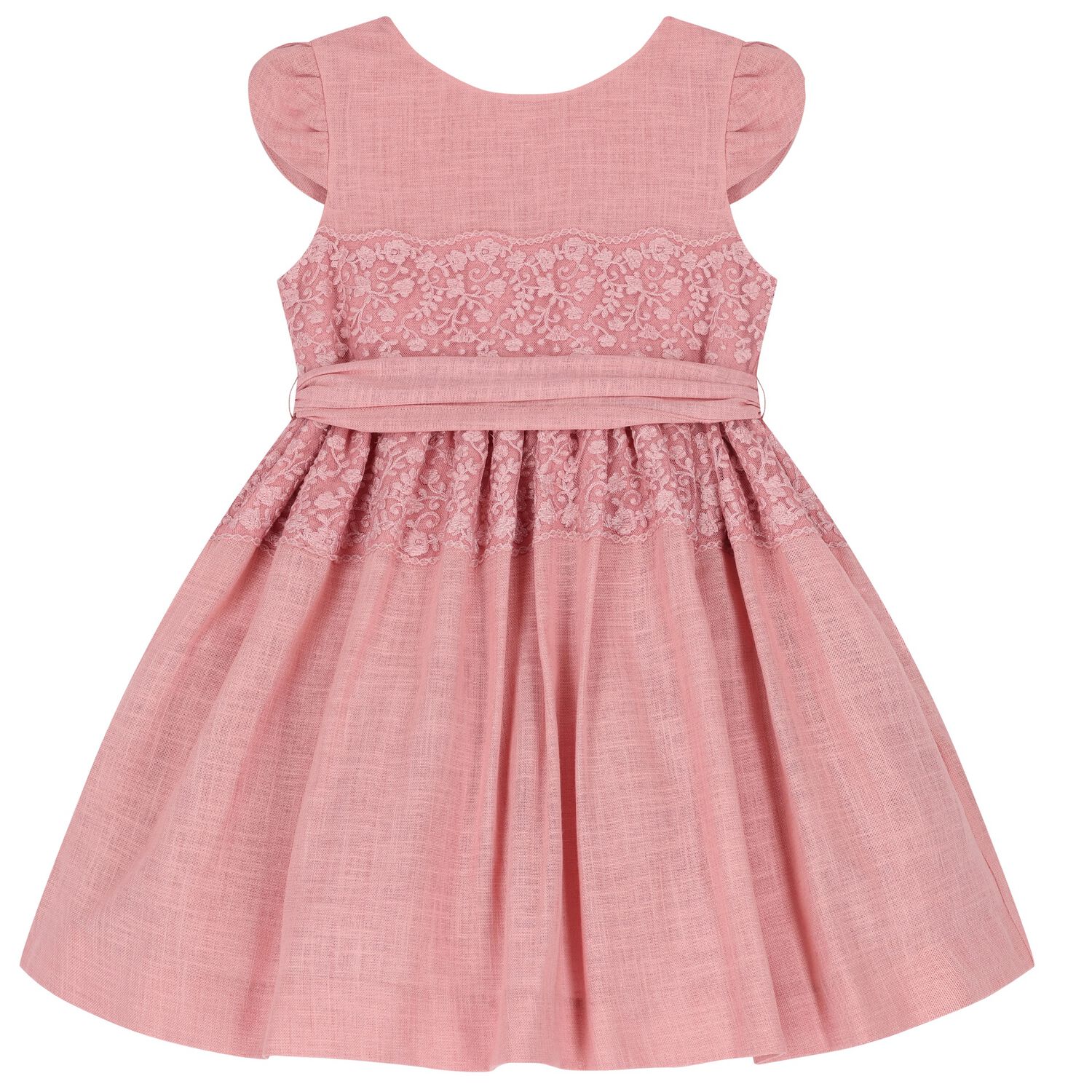 Girls Pink Lace Dress, 2, hi-res