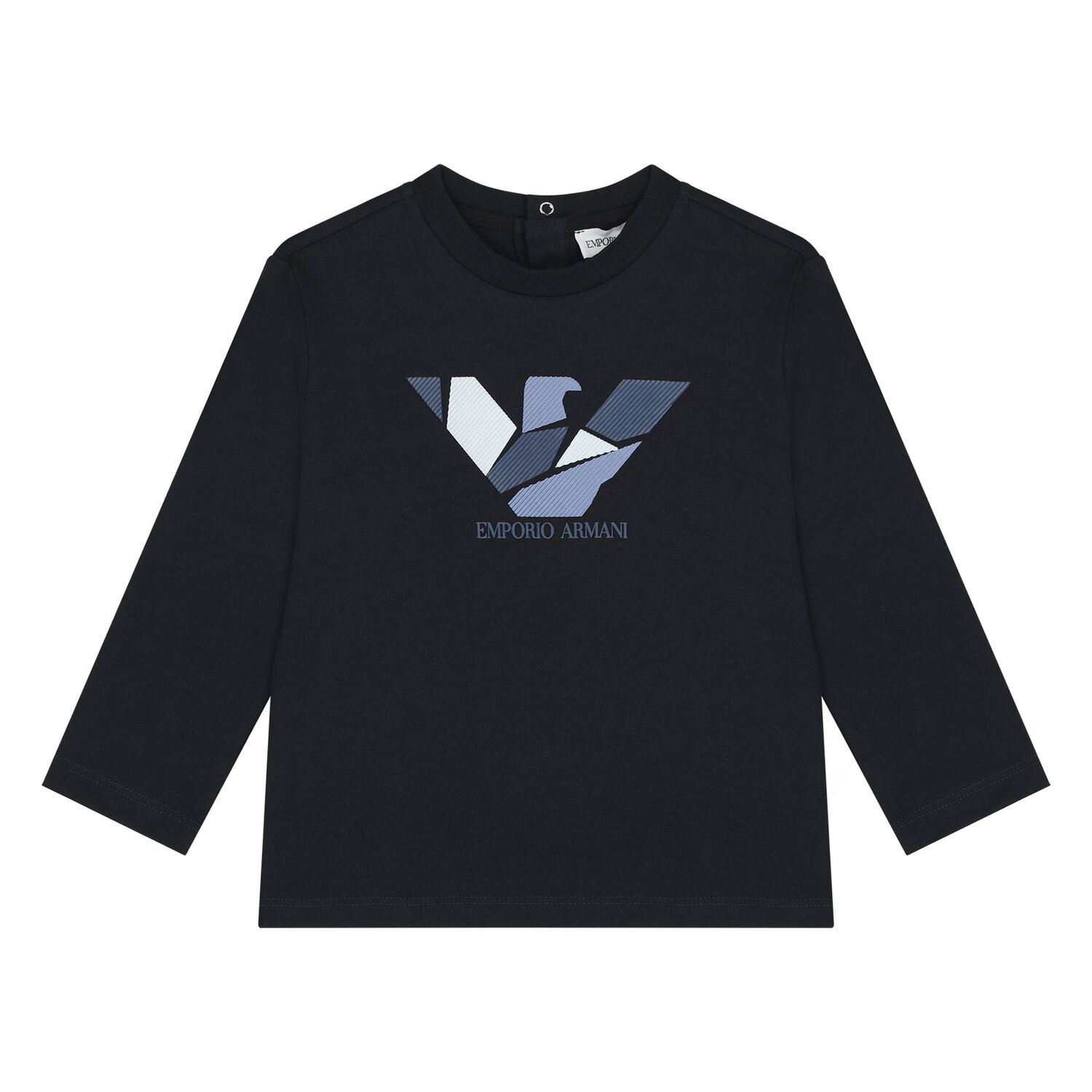Younger Boys Navy Blue & Blue Logo Long Sleeve Top ( 2-Pack ), 2, hi-res