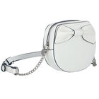 Girls White Logo Leather Handbag, 1, hi-res