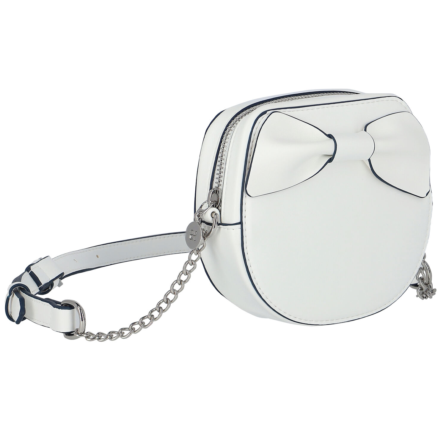 Girls White Logo Leather Handbag, 1, hi-res image number null