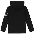 Boys Black Logo Hooded Top, 1, hi-res