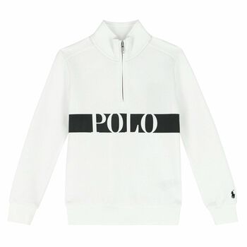 Boys White Logo Sweatshirt