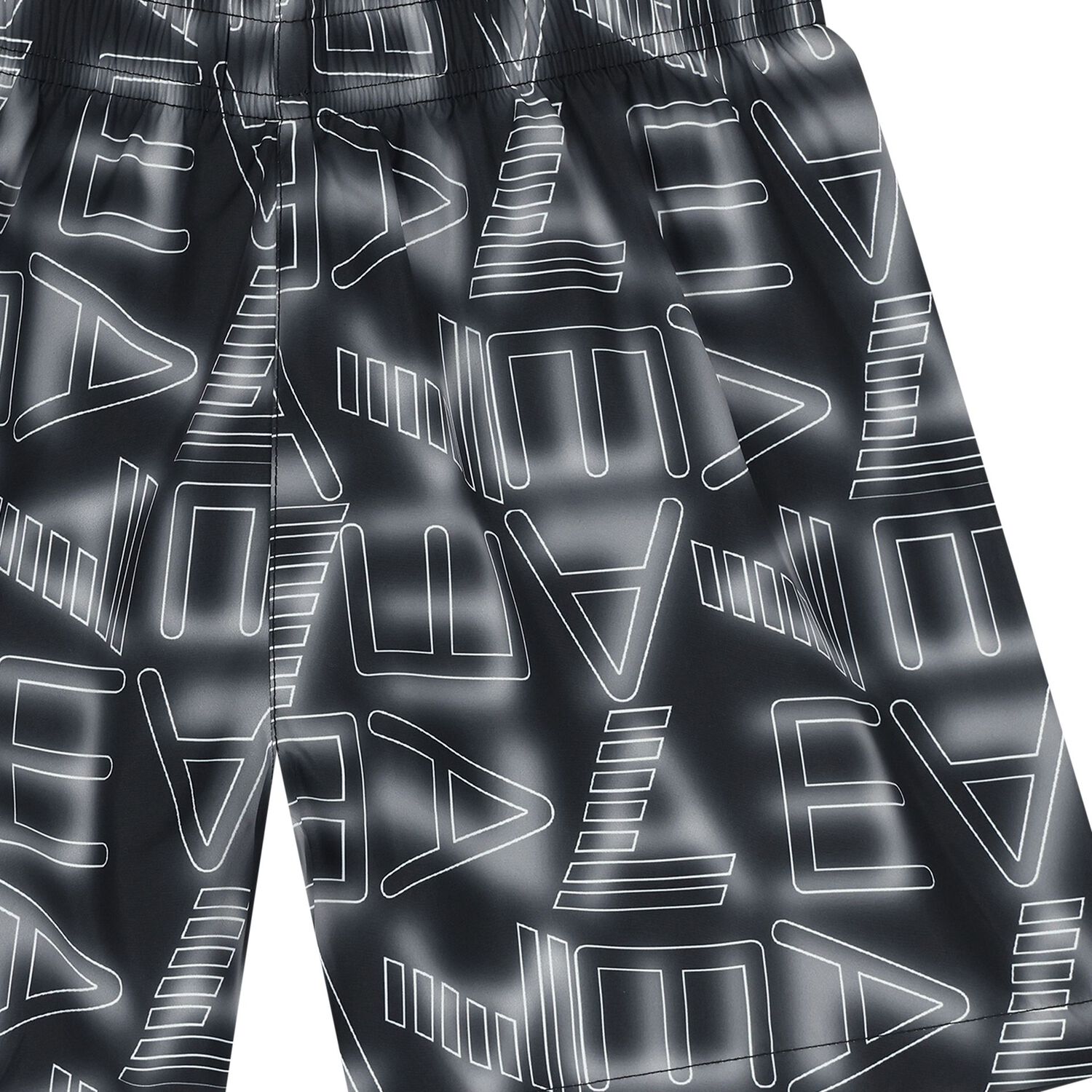 Boys Grey & White Logo Swim Shorts, 2, hi-res
