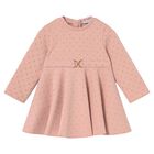 Younger Girls Pink & Gold Neoprene Dress, 1, hi-res
