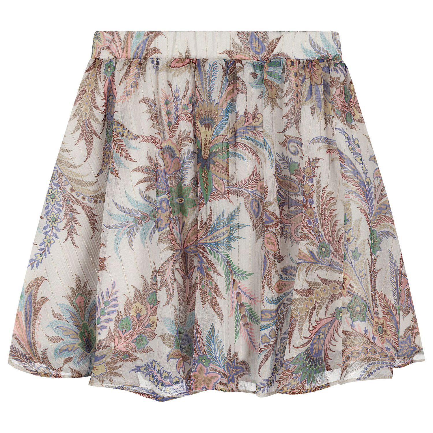 Girls Beige Paisley Skirt, 1, hi-res