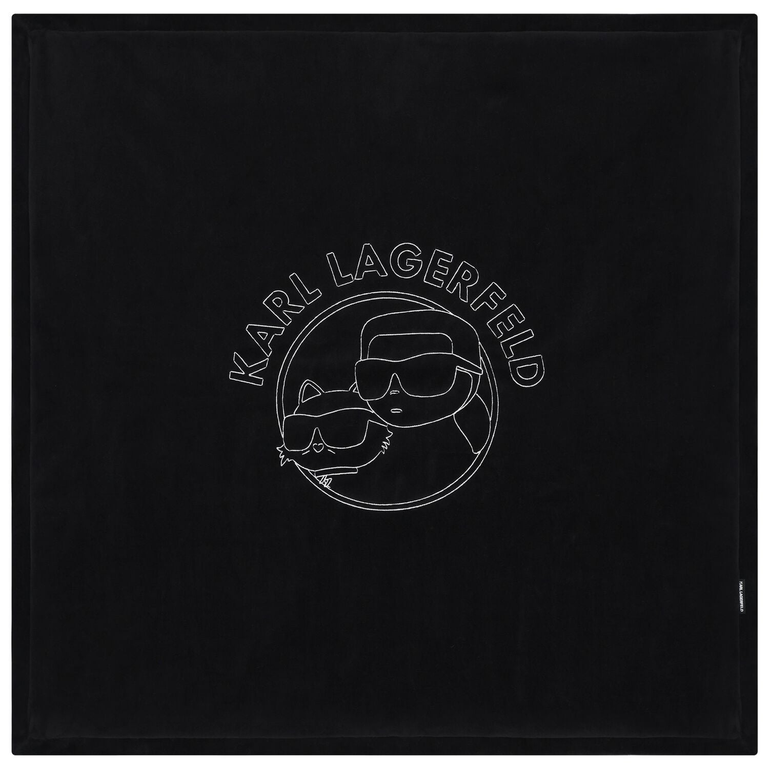 Black & White Ikonik Karl Logo Baby Blanket, 1, hi-res