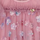 Girls Pink Tulle Flowers Dress, 1, hi-res