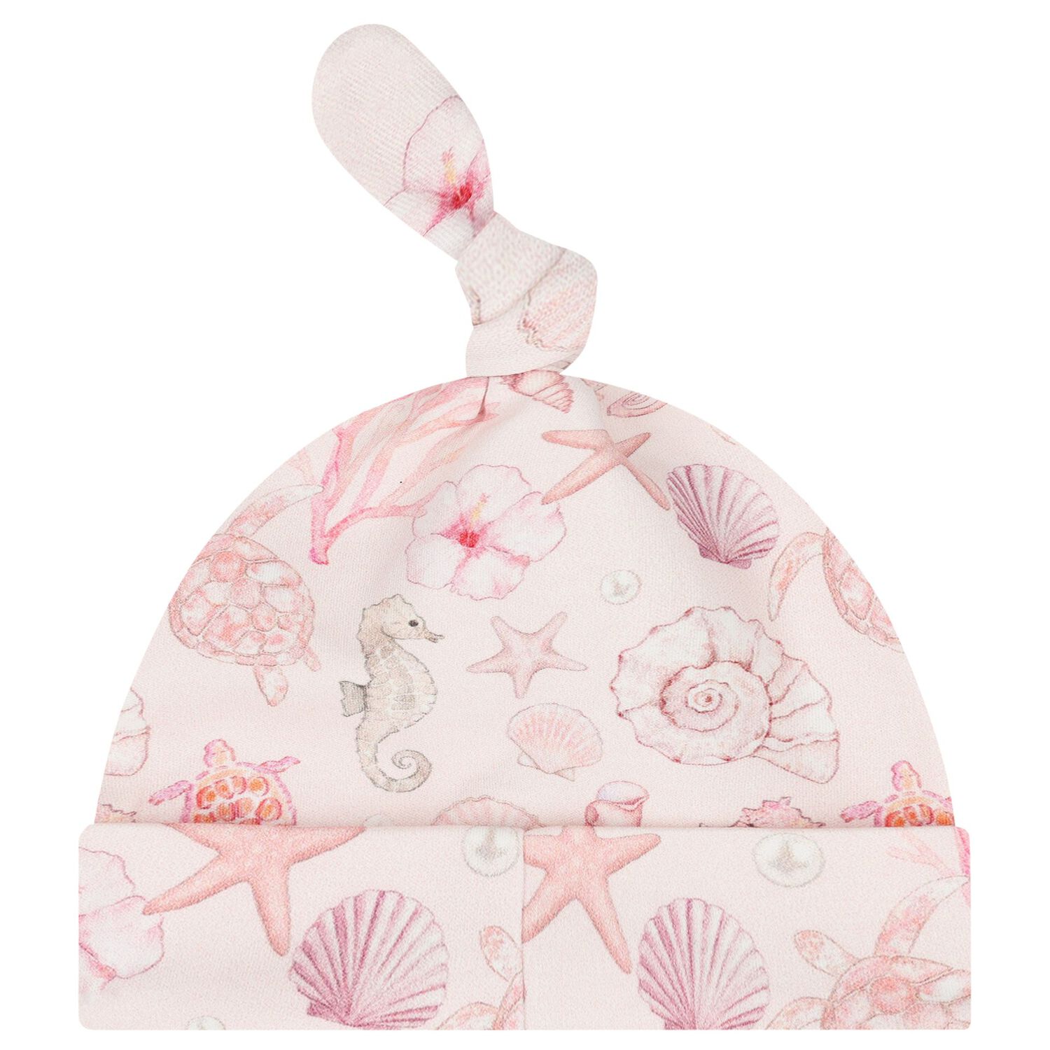 Baby Girls Pink Coral Shells Babygrow Gift Set , 1, hi-res