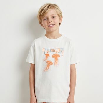Boys White Logo Jelly Fish T-Shirt