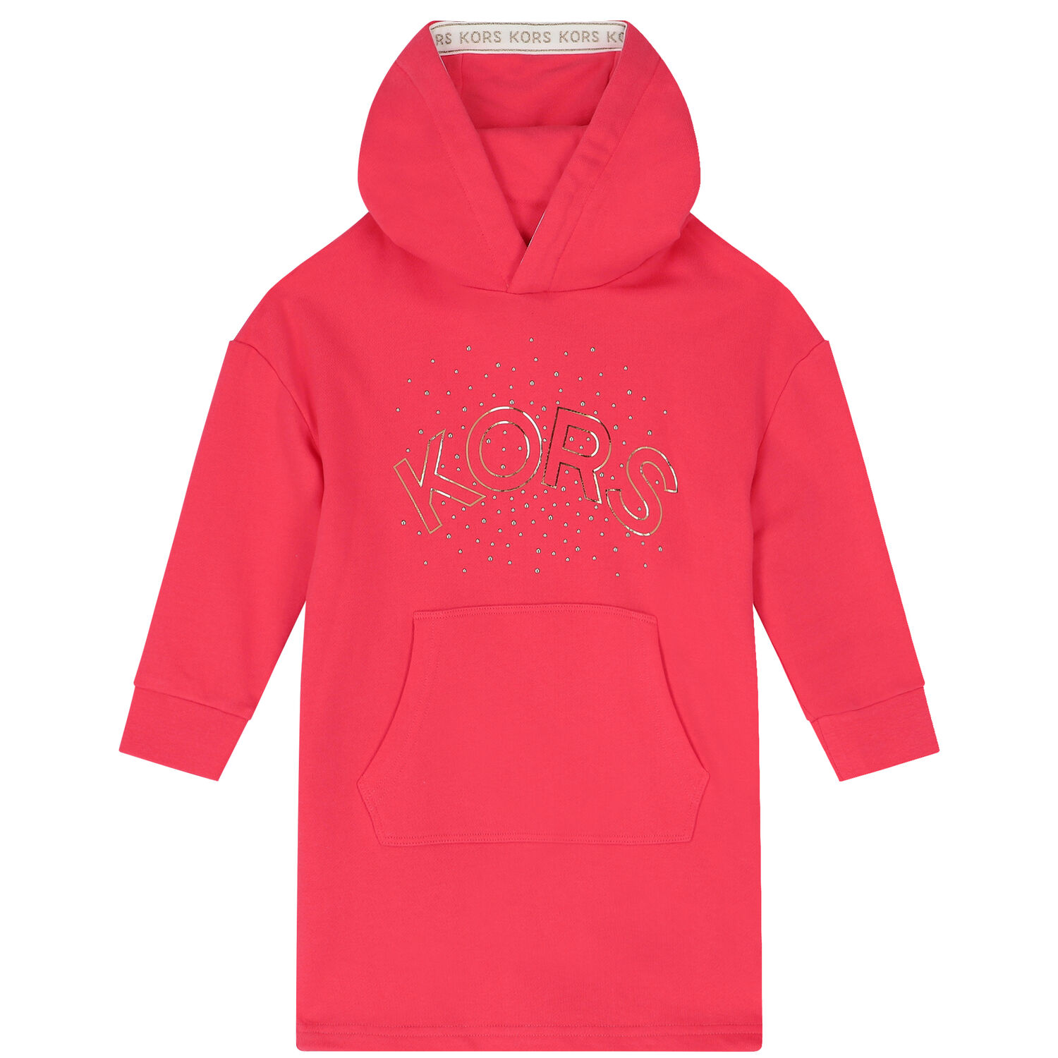 Girls Pink Logo Hooded Dress, 1, hi-res image number null