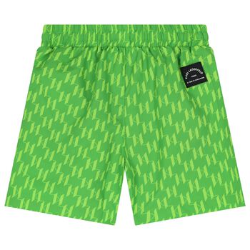 Boys Green Logo Swim Shorts