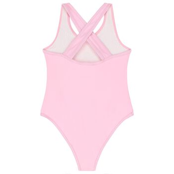 Girls Pink Logo Swimsuit