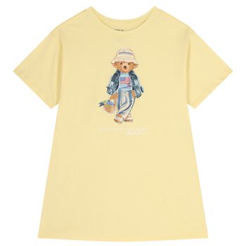 Girls Yellow Polo Bear Dress