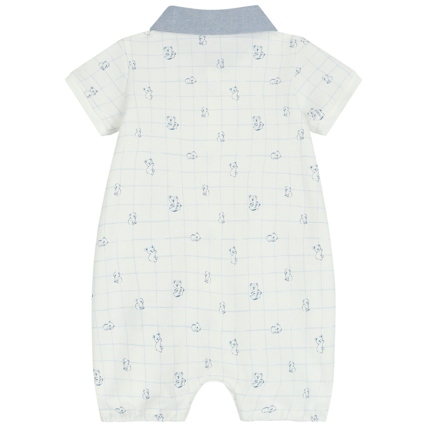 Baby Boys White Koala Polo Romper, 1, hi-res