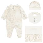 Ivory & Beige Geo Map Babygrow Gift Set, 4, hi-res