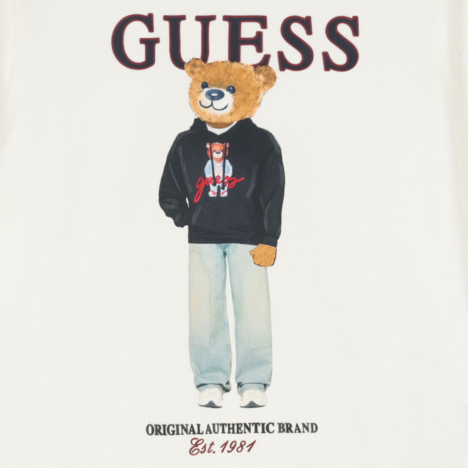Boys Ivory Teddy Bear Logo Sweatshirt, 1, hi-res