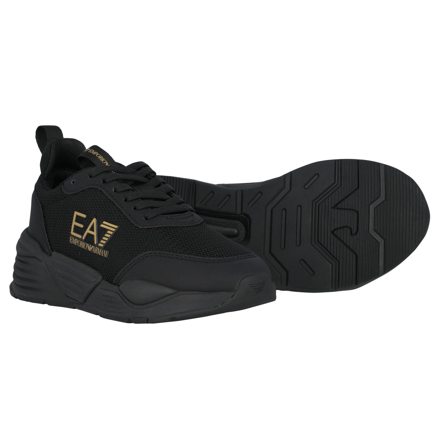 Black Logo Trainers, 1, hi-res