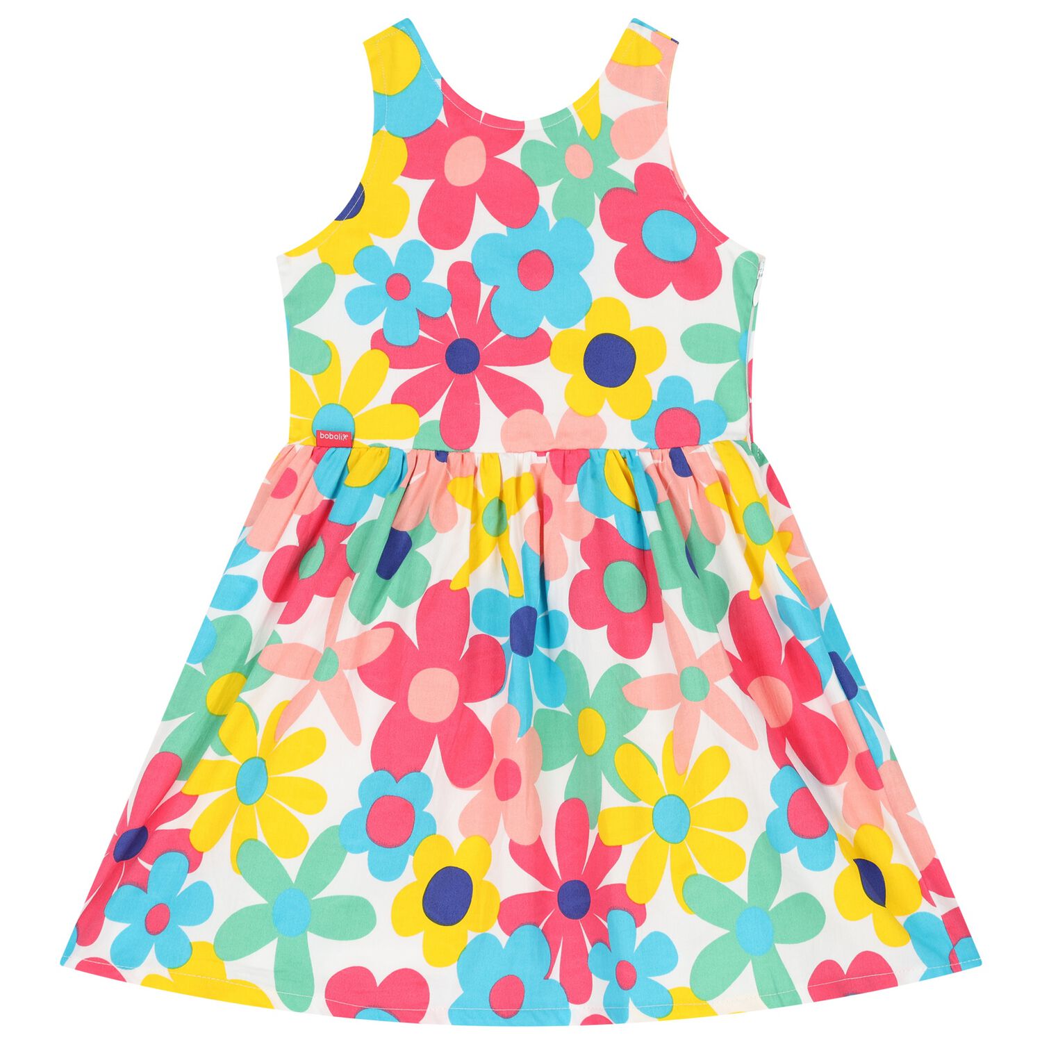 Girls White Floral Dress, 1, hi-res