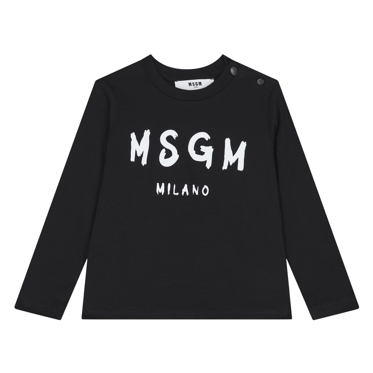 Black Logo Younger Long Sleeve Top, 2, hi-res