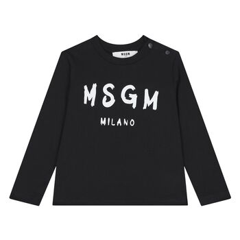 Black Logo Younger Long Sleeve Top