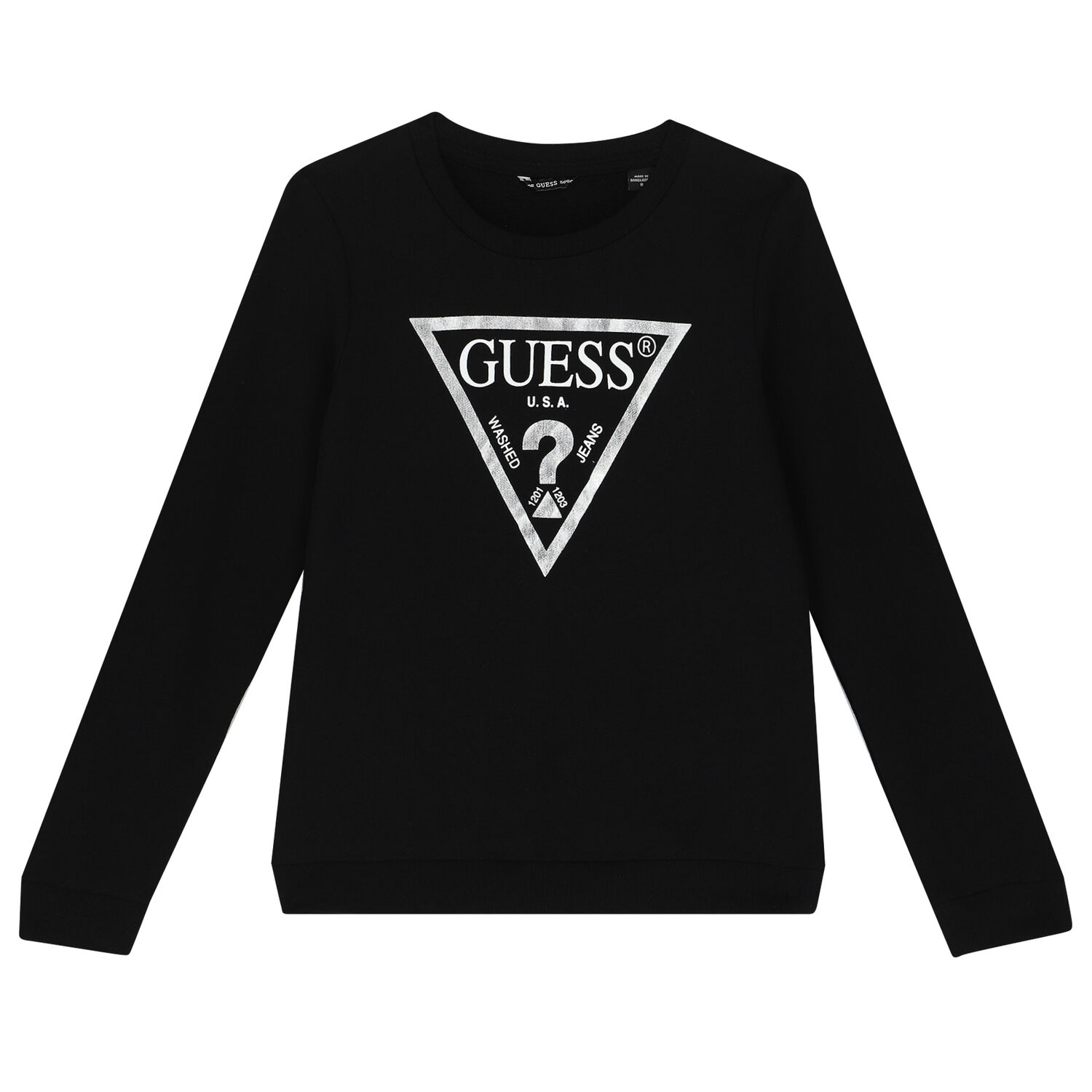 Girls Black Logo Sweatshirt, 2, hi-res image number null
