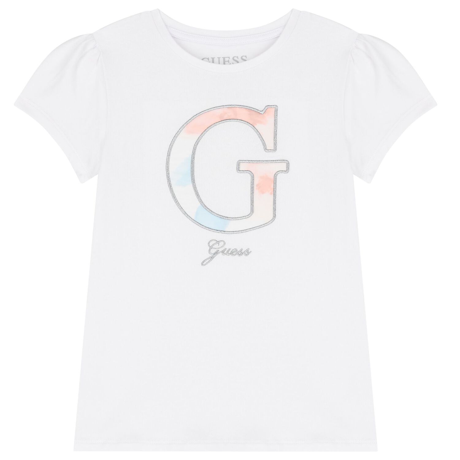 طقم تنورة شيفون باللون الأبيض والوردي للبنات, 1, hi-res image number null