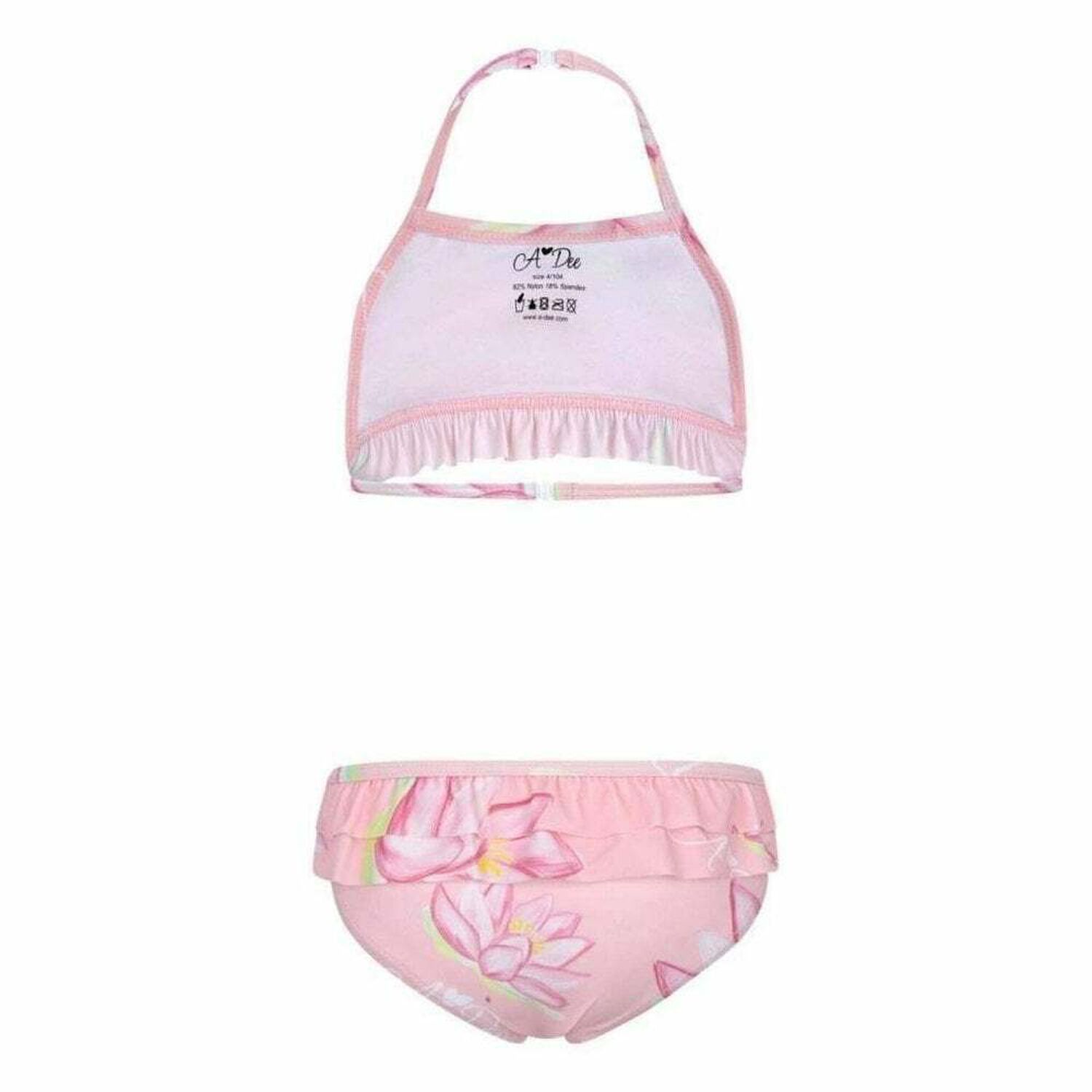 Girls Pink Waterlily Bikini, 1, hi-res