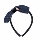 Girls Navy Bow Headband , 1, hi-res