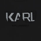 Girls Black Logo Long Sleeve Top, 1, hi-res