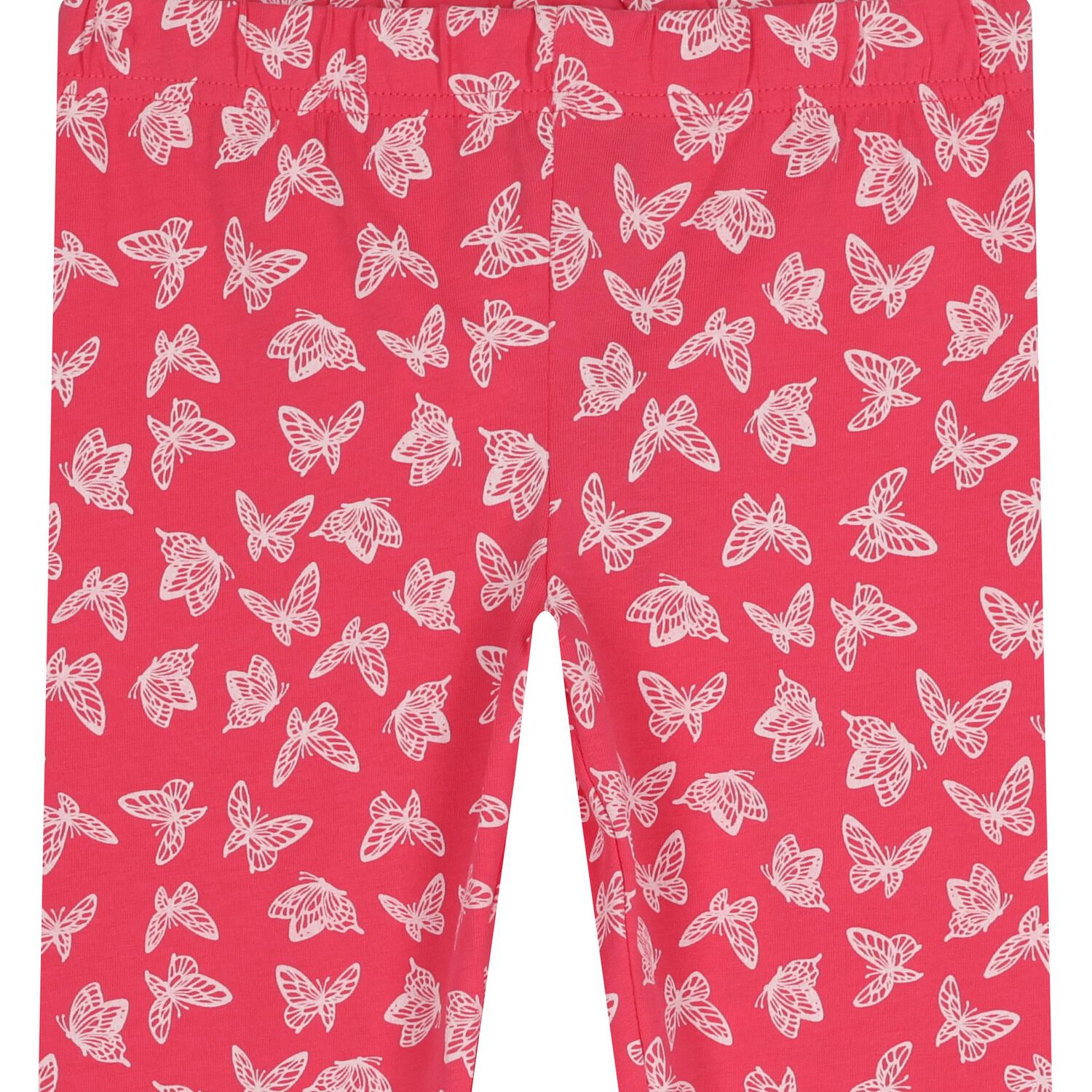 Girls Pink Butterfly Leggings, 1, hi-res