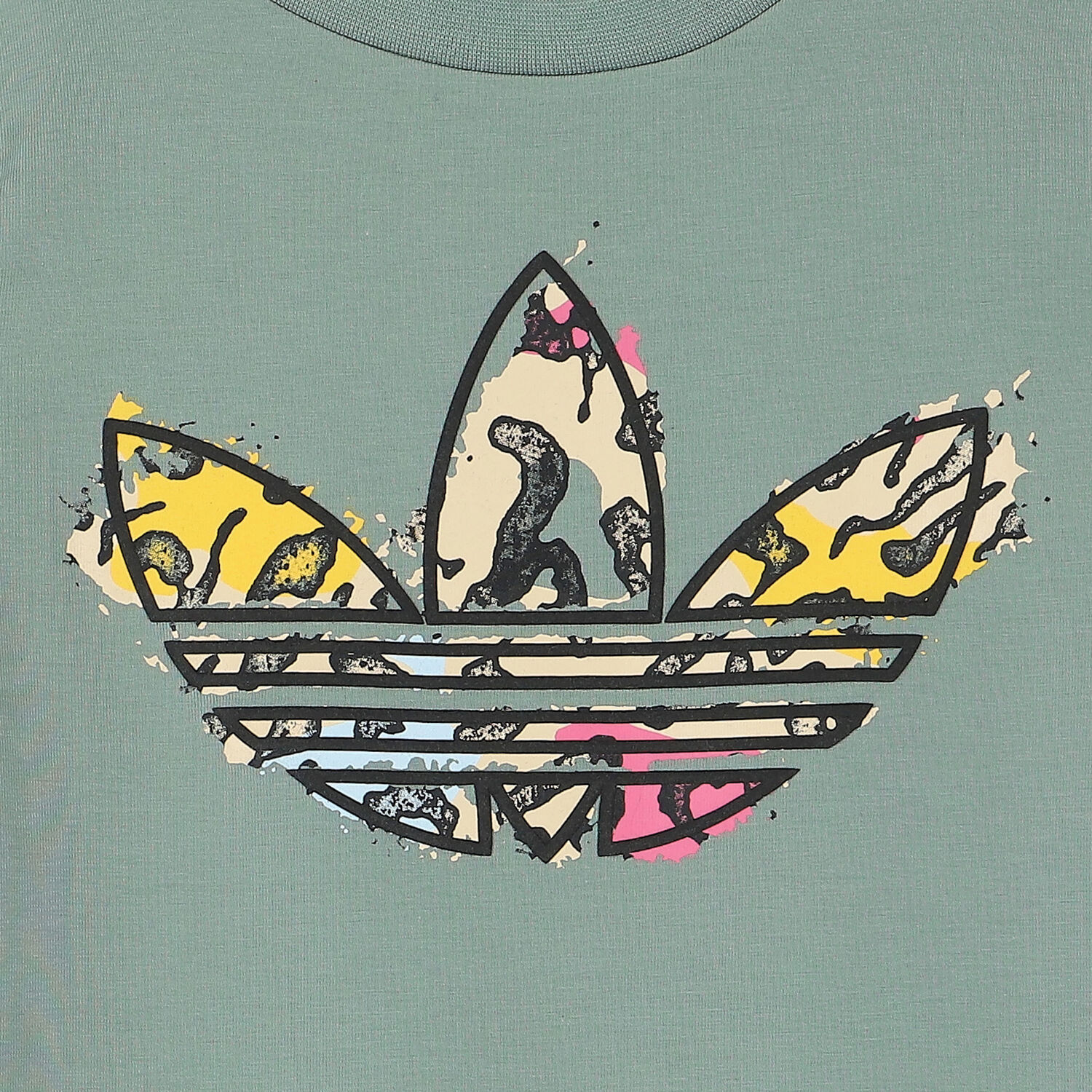 Girls Green Trefoil Logo T-Shirt Dress, 1, hi-res