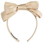 Girls Gold Bow Headband, 1, hi-res