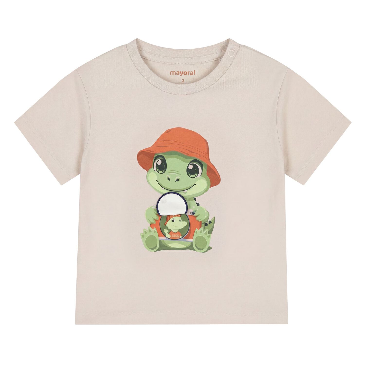 Younger Boys Beige Crocodile T-Shirt, 2, hi-res