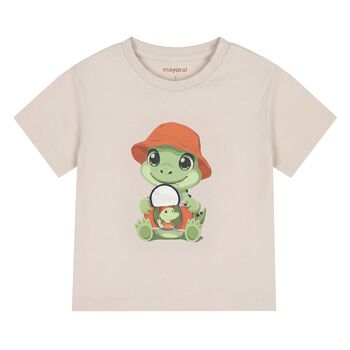 Younger Boys Beige Crocodile T-Shirt