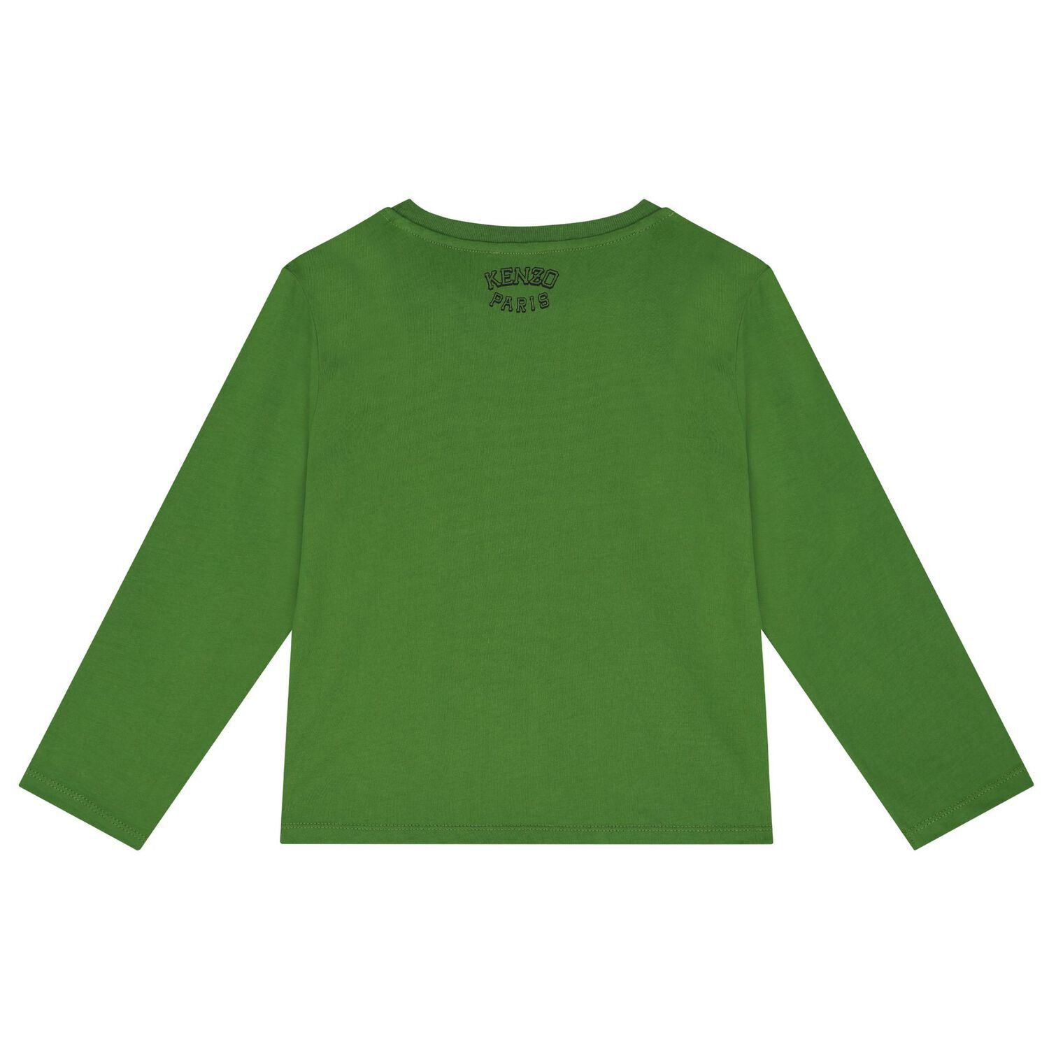 Boys Green Tiger Logo Long Sleeve Top, 1, hi-res
