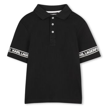 Boys Black Logo Polo Shirt