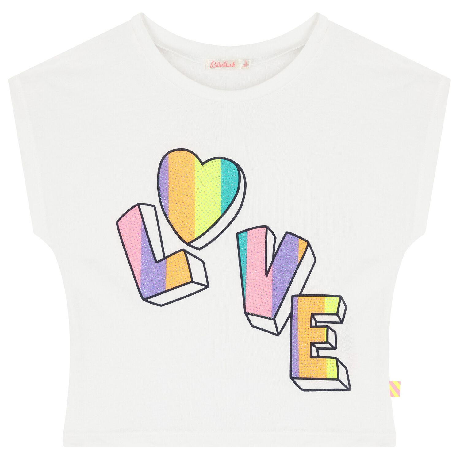 تيشيرت بنات مطرز باللون الأبيض, 1, hi-res