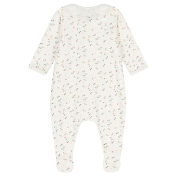 Baby Girls Ivory Floral Babygrow
