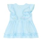 Baby Girls Blue Ruffle Dress, 1, hi-res