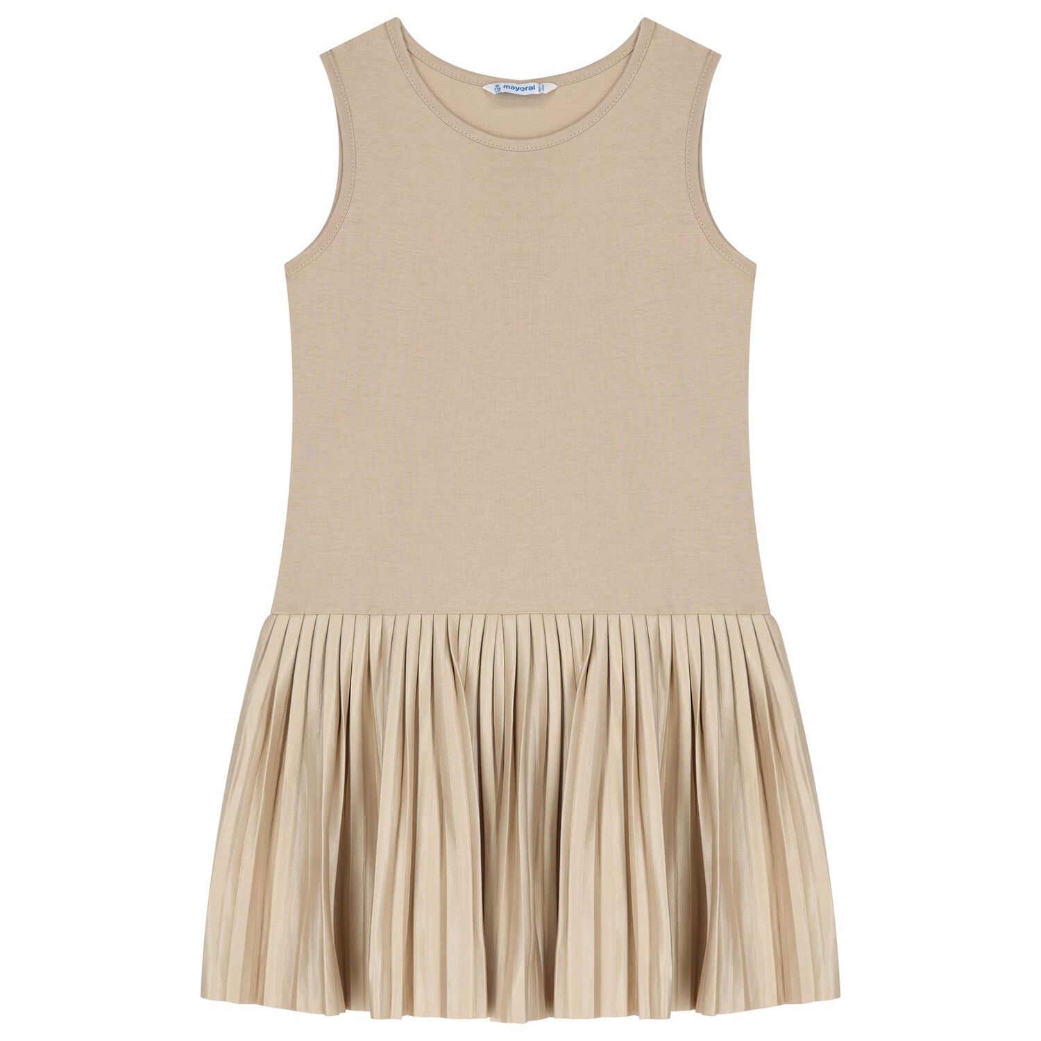 Girls Pink & Beige Striped Dress Set, 1, hi-res