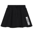 Girls Black Logo Skirt, 2, hi-res
